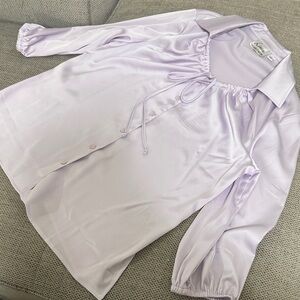 Linea by Louis Dell'Olio Light Purple Satin Blouse